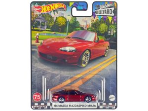 2004 Mazda Mazdaspeed Miata Red Metallic "Boulevard" Series Diecast Model Car by Hot Wheels