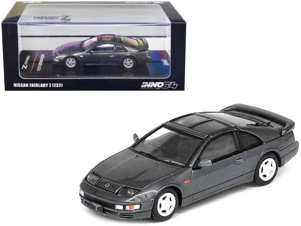Nissan Fairlady Z (Z32) RHD (Right Hand Drive) Oxford Gray Metallic with Extra Wheels 1/64 Diecast Model Car by Inno Models - Image 4
