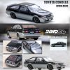 Toyota Corolla AE86 Levin RHD (Right Hand Drive) Black and Gray Metallic 1/64 Diecast Model Car by Inno Models - Image 2