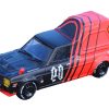Nissan Sunny "Hakotora" Pickup Truck RHD (Right Hand Drive) #09 with Camper Shell Red and Black "09 Racing #Decepcionez" with Keychain Gift 1/64 Diecast Model Car by Inno Models - Image 3