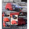 Nissan Sunny "Hakotora" Pickup Truck RHD (Right Hand Drive) #09 with Camper Shell Red and Black "09 Racing #Decepcionez" with Keychain Gift 1/64 Diecast Model Car by Inno Models - Image 5