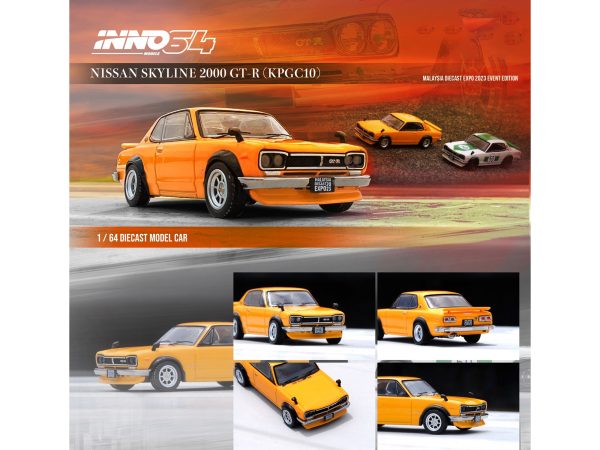 Nissan Skyline 2000 GT-R (KPGC10) RHD (Right Hand Drive) Orange "Malaysia Diecast Expo Event Edition" (2023) 1/64 Diecast Model Car by Inno Models - Image 4