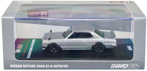 Nissan Skyline 2000 GT-R (KPGC10) RHD (Right Hand Drive) Silver Metallic 1/64 Diecast Model Car by Inno Models