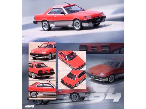 Nissan Skyline 2000 RS-X Turbo (DR30) RHD (Right Hand Drive) Red and Silver with Black Stripes 1/64 Diecast Model Car by Inno Models