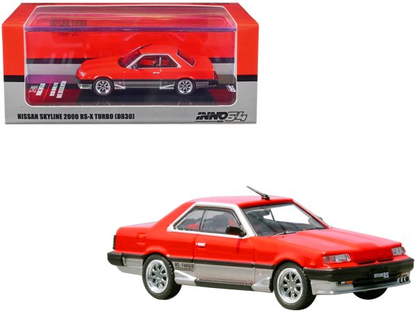 Nissan Skyline 2000 RS-X Turbo (DR30) RHD (Right Hand Drive) Red and Silver with Black Stripes 1/64 Diecast Model Car by Inno Models - Image 2
