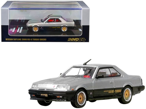 Nissan Skyline 2000 RS-X Turbo (DR30) RHD (Right Hand Drive) Silver and Black 1/64 Diecast Model Car by Inno Models - Image 2