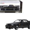 Nissan Skyline GTS-R (R31) RHD (Right Hand Drive) Black Metallic and Gun Metal Gray 1/64 Diecast Model Car by Inno Models
