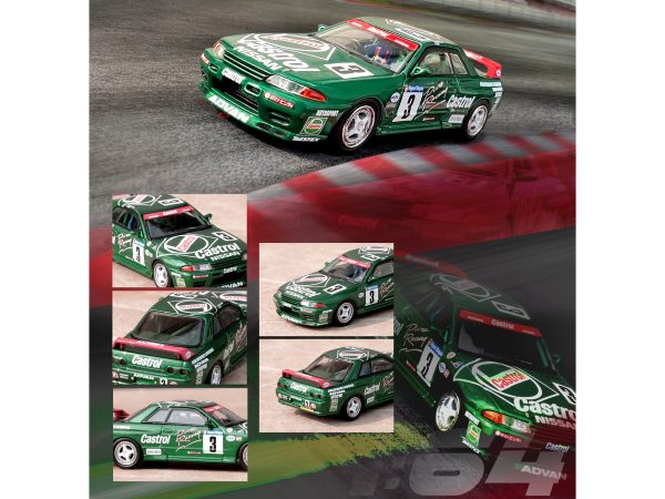 Nissan Skyline GT-R (R32) RHD (Right Hand Drive) #3 Hideo Fukuyama - Akira Iida "Castrol" "Super Taikyu N1 Series" Tsukuba 12 Hours (1992) 1/64 Diecast Model Car by Inno Models - Image 2