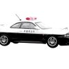 Nissan Skyline GT-R (R33) RHD (Right Hand Drive) Black and White "Saitama Prefectural" Police Car 1/64 Diecast Model Car by Inno Models - Image 3