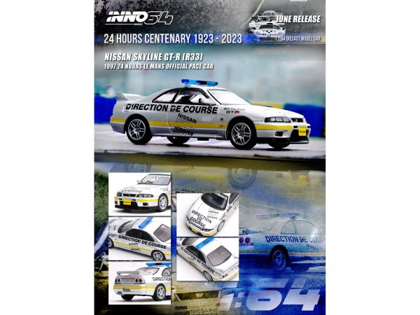 Nissan Skyline GT-R (R33) RHD (Right Hand Drive) "24 Hours of Le Mans - Official Pace Car" (1997) 1/64 Diecast Model Car by Inno Models - Image 4