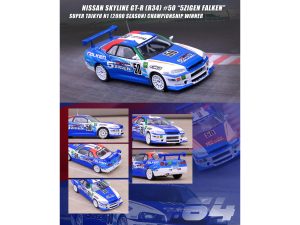 Nissan Skyline GT-R (R34) RHD (Right Hand Drive) #50 H. Takeuchi - T. Tanaka "5Zigen Falken" Class Winner Super N1 Taikyu Series (2000) 1/64 Diecast Model Car by Inno Models