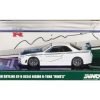 Nissan Skyline GT-R (R34) Nismo R-Tune RHD (Right Hand Drive) White with Green Carbon Hood "Tuned by Mine's" 1/64 Diecast Model Car by Inno Models - Image 3