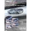 Nissan Silvia S13 (V1) RHD (Right Hand Drive) Silver Metallic with Carbon Hood "Pandem/Rocket Bunny" 1/64 Diecast Model Car by Inno Models