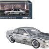 Nissan Silvia S13 (V1) RHD (Right Hand Drive) Silver Metallic with Carbon Hood "Pandem/Rocket Bunny" 1/64 Diecast Model Car by Inno Models - Image 3