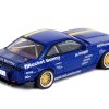 Nissan Silvia (S14) RHD (Right Hand Drive) Blue and Purple Metallic with Yellow Stripe "Tomonori Idekawa's Rocket Bunny Boss" 1/64 Diecast Model Car by Inno Models