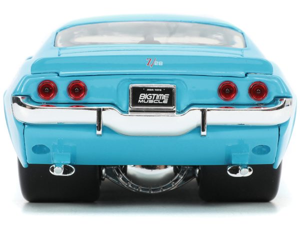 1971 Chevrolet Camaro Z/28 Light Blue with White Stripes "Bigtime Muscle" Series 1/24 Diecast Model Car by Jada - Image 2