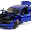 2010 Chevrolet Camaro Candy Blue with Black Hood "Bigtime Muscle" Series 1/24 Diecast Model Car by Jada - Image 4