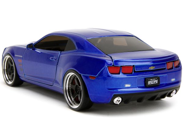2010 Chevrolet Camaro Candy Blue with Black Hood "Bigtime Muscle" Series 1/24 Diecast Model Car by Jada - Image 2