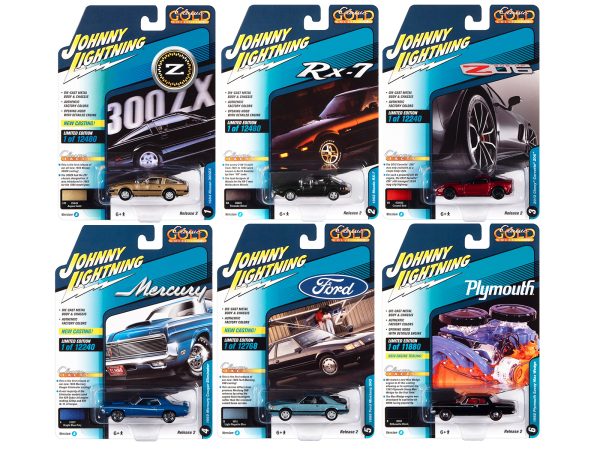 "Classic Gold Collection" 2022 Set A of 6 Cars Release 2 1/64 Diecast Model Cars by Johnny Lightning - Image 2