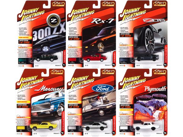 "Classic Gold Collection" 2022 Set B of 6 Cars Release 2 1/64 Diecast Model Cars by Johnny Lightning - Image 2