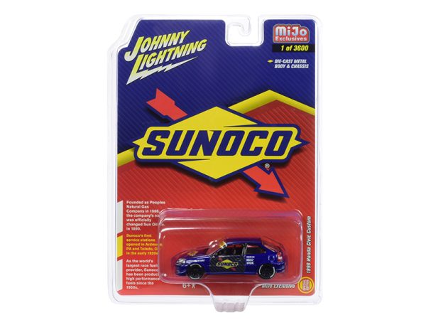 1998 Honda Civic Custom Dark Blue "Sunoco" Limited Edition to 3600 pieces Worldwide 1/64 Diecast Model Car by Johnny Lightning