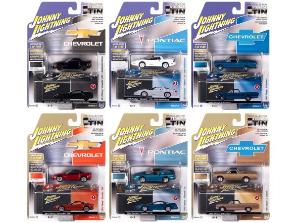 Johnny Lightning Collector's Tin 2022 Set of 6 Cars Release 1 Limited Edition of 7148 pieces Worldwide 1/64 Diecast Model Cars by Johnny Lightning - Image 2