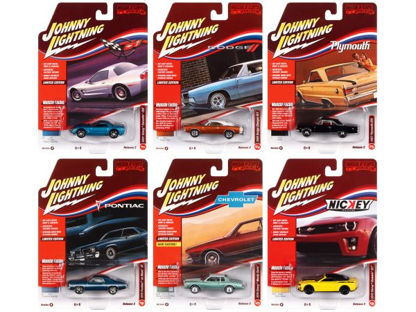 "Muscle Cars USA" 2022 Set B of 6 pieces Release 2 1/64 Diecast Model Cars by Johnny Lightning - Image 2