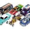 Pop Culture 2022 Set of 6 Cars Release 3 1/64 Diecast Model Cars by Johnny Lightning - Image 2