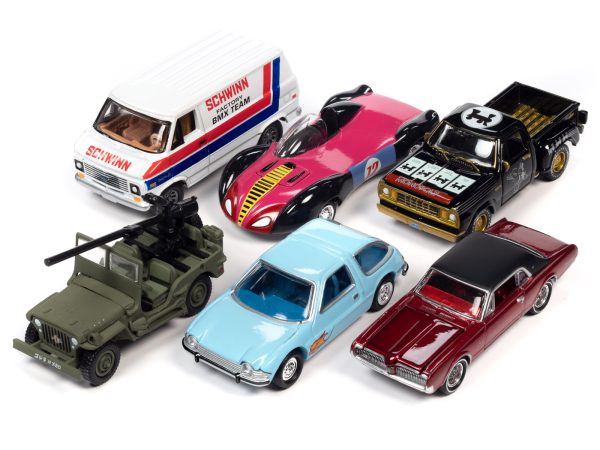 Pop Culture 2023 Set of 6 Cars Release 1 1/64 Diecast Model Cars by Johnny Lightning - Image 2