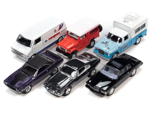 Pop Culture 2023 Set of 6 Cars Release 2 1/64 Diecast Model Cars by Johnny Lightning - Image 2