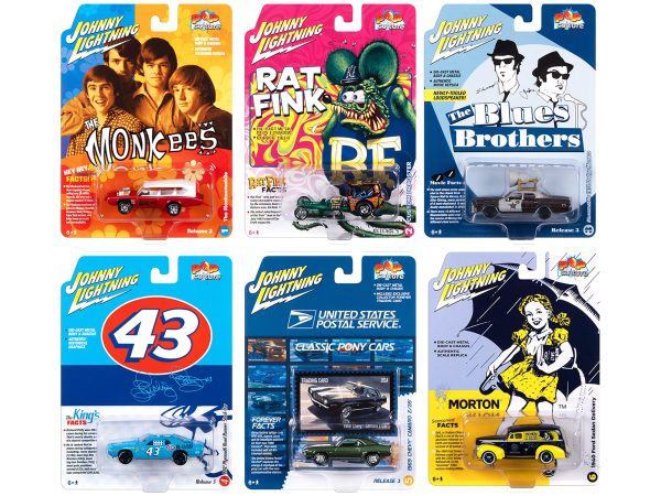 Pop Culture 2023 Set of 6 Cars Release 3 1/64 Diecast Model Cars by Johnny Lightning