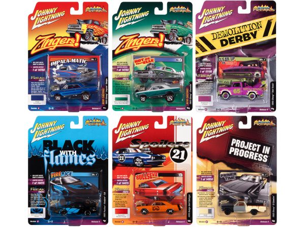 "Street Freaks" 2021 Set B of 6 Cars Release 4 1/64 Diecast Model Cars by Johnny Lightning - Image 2