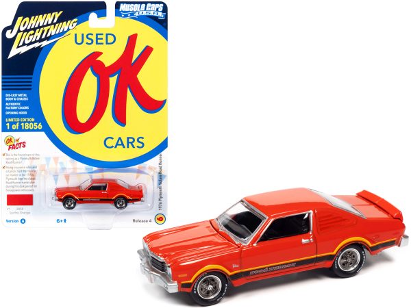 1976 Plymouth Volare Road Runner Spitfire Orange with Stripes "OK Used Cars" Series Limited Edition to 18056 pieces Worldwide 1/64 Diecast Model Car by Johnny Lightning - Image 2
