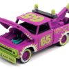 1965 Chevrolet Tow Truck #65 Random Acts of Violets Purple with Graphics "Demolition Derby" "Street Freaks" Series Limited Edition to 15196 pieces Worldwide 1/64 Diecast Model Car by Johnny Lightning