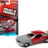 1976 Plymouth Volare Road Runner Bright Red and Primer Gray with Black Stripes "Project in Progress" Limited Edition to 12018 pieces Worldwide "Street Freaks" Series 1/64 Diecast Model Car by Johnny Lightning - Image 2