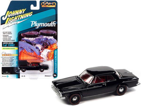 1962 Plymouth Savoy Max Wedge Silhouette Black with Red Interior "Classic Gold Collection" Series Limited Edition to 11880 pieces Worldwide 1/64 Diecast Model Car by Johnny Lightning - Image 2