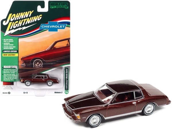 1979 Chevrolet Monte Carlo Carmine Red Metallic with White Stripes "Muscle Cars U.S.A" Series Limited Edition 1/64 Diecast Model Car by Johnny Lightning - Image 2