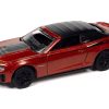 1969 Chevrolet Camaro SS Black with White Stripes and 2013 Chevrolet Camaro ZL1 Convertible Inferno Orange Metallic with Black Top and Stripes "Nickey Chicago" Set of 2 Cars "2-Packs" 2023 Release 1 1/64 Diecast Model Cars by Johnny Lightning - Image 2