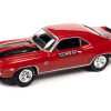 1969 Chevrolet Camaro SS Red with Black Stripes and 2013 Chevrolet Camaro ZL1 Convertible Black with Red Stripes and Interior "Nickey Chicago" Set of 2 Cars "2-Packs" 2023 Release 1 1/64 Diecast Model Cars by Johnny Lightning - Image 4