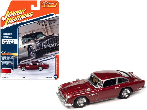 1966 Aston Martin DB5 RHD (Right Hand Drive) Rossa Rubina Chiara Red Metallic "Classic Gold Collection" 2023 Release 1 Limited Edition to 4428 pieces Worldwide 1/64 Diecast Model Car by Johnny Lightning - Image 2