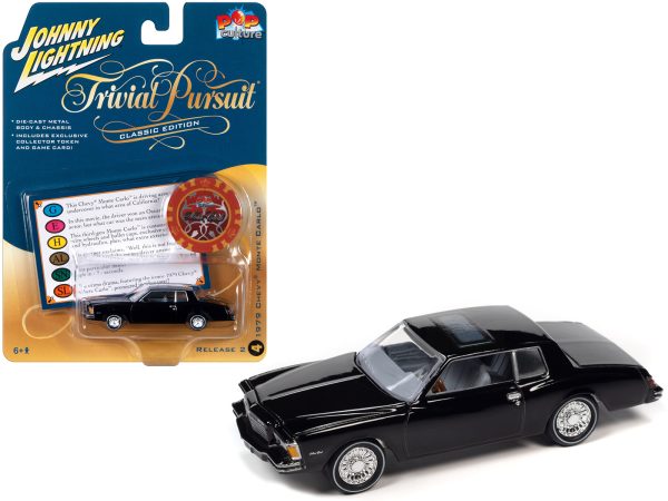 1979 Chevrolet Monte Carlo Black with Poker Chip and Game Card "Trivial Pursuit" "Pop Culture" 2023 Release 2 1/64 Diecast Model Car by Johnny Lightning - Image 3