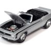 1969 Chevrolet Camaro RS/SS Convertible Cortez Silver Metallic with Black Stripes Limited Edition to 2572 pieces Worldwide "OK Used Cars" 2023 Series 1/64 Diecast Model Car by Johnny Lightning