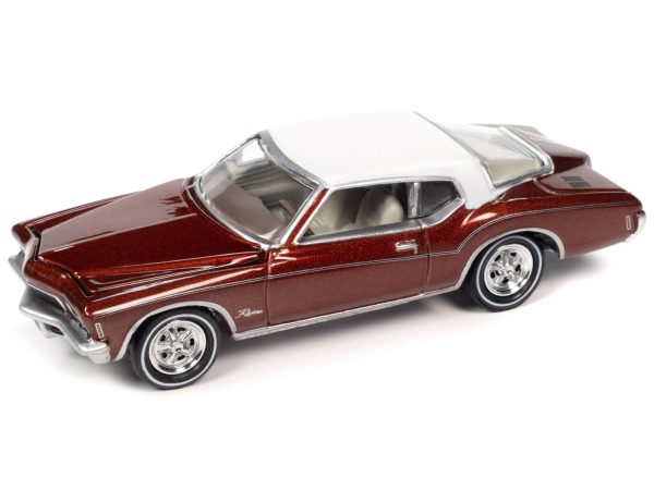 1976 Oldsmobile Cutlass Supreme Dark Blue Metallic with White Top & Interior & 1972 Buick Riviera Burnish Bronze Metallic with White Top & Interior "Super Seventies" Set of 2 Cars "2-Packs" 2023 Release 2 1/64 Diecast Model Cars by Johnny Lightning - Image 2