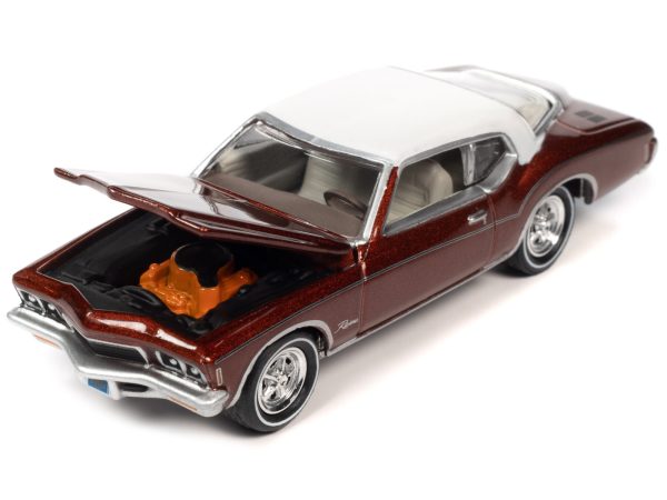 1976 Oldsmobile Cutlass Supreme Dark Blue Metallic with White Top & Interior & 1972 Buick Riviera Burnish Bronze Metallic with White Top & Interior "Super Seventies" Set of 2 Cars "2-Packs" 2023 Release 2 1/64 Diecast Model Cars by Johnny Lightning - Image 3