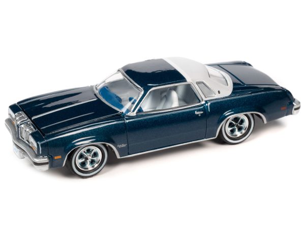 1976 Oldsmobile Cutlass Supreme Dark Blue Metallic with White Top & Interior & 1972 Buick Riviera Burnish Bronze Metallic with White Top & Interior "Super Seventies" Set of 2 Cars "2-Packs" 2023 Release 2 1/64 Diecast Model Cars by Johnny Lightning - Image 4