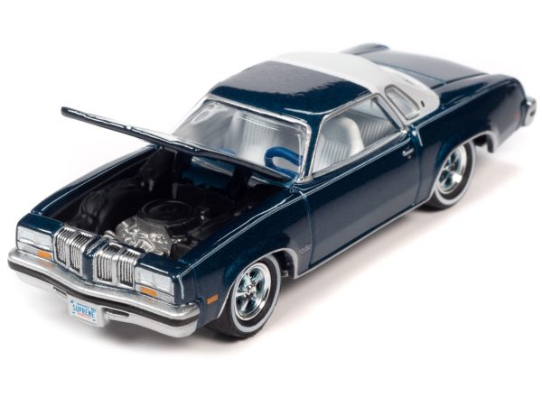 1976 Oldsmobile Cutlass Supreme Dark Blue Metallic with White Top & Interior & 1972 Buick Riviera Burnish Bronze Metallic with White Top & Interior "Super Seventies" Set of 2 Cars "2-Packs" 2023 Release 2 1/64 Diecast Model Cars by Johnny Lightning - Image 5