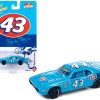 1972 Plymouth Road Runner Stock Car #43 Richard Petty "STP" Blue "Pop Culture" 2023 Release 3 1/64 Diecast Model Car by Johnny Lightning - Image 2