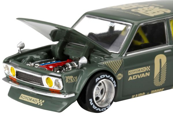 1971 Datsun 510 Wagon RHD (Right Hand Drive) Green (Designed by Jun Imai) "Kaido House" Special 1/64 Diecast Model Car by True Scale Miniatures - Image 2