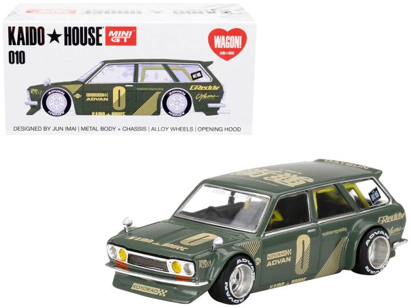 1971 Datsun 510 Wagon RHD (Right Hand Drive) Green (Designed by Jun Imai) "Kaido House" Special 1/64 Diecast Model Car by True Scale Miniatures - Image 3