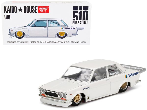 Datsun 510 Pro Street Pearl White "GREDDY" (Designed by Jun Imai) "Kaido House" Special 1/64 Diecast Model Car by True Scale Miniatures - Image 3